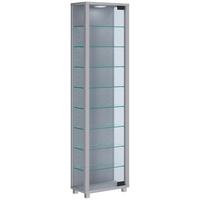 Vitrine Edana Silberfarben B: 33 cm - Transparent/Silberfarben, Design, Glas/Holzwerkstoff (33/113/18cm) - MID.YOU