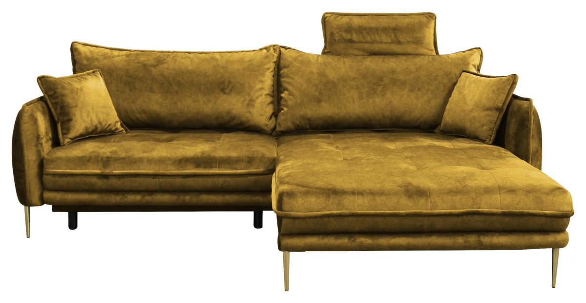Ecksofa Whisper Senfgelb S: 264x196 cm - Goldfarben/Senfgelb, Design, Textil (264/196cm) - MID.YOU