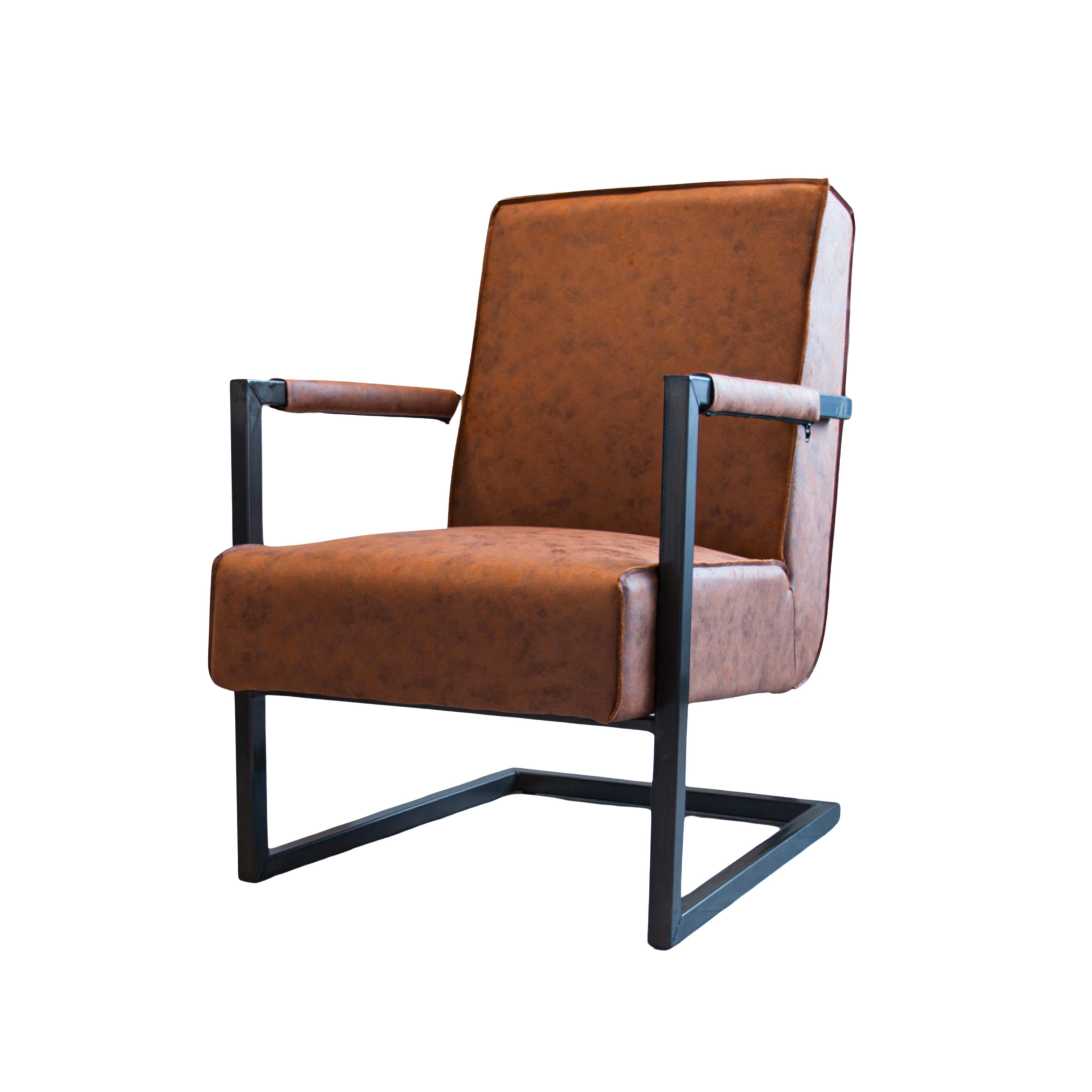 Sessel Tyler Cognac, B: 62 cm - Cognac, MODERN, Textil (62/84/70cm) - MID.YOU