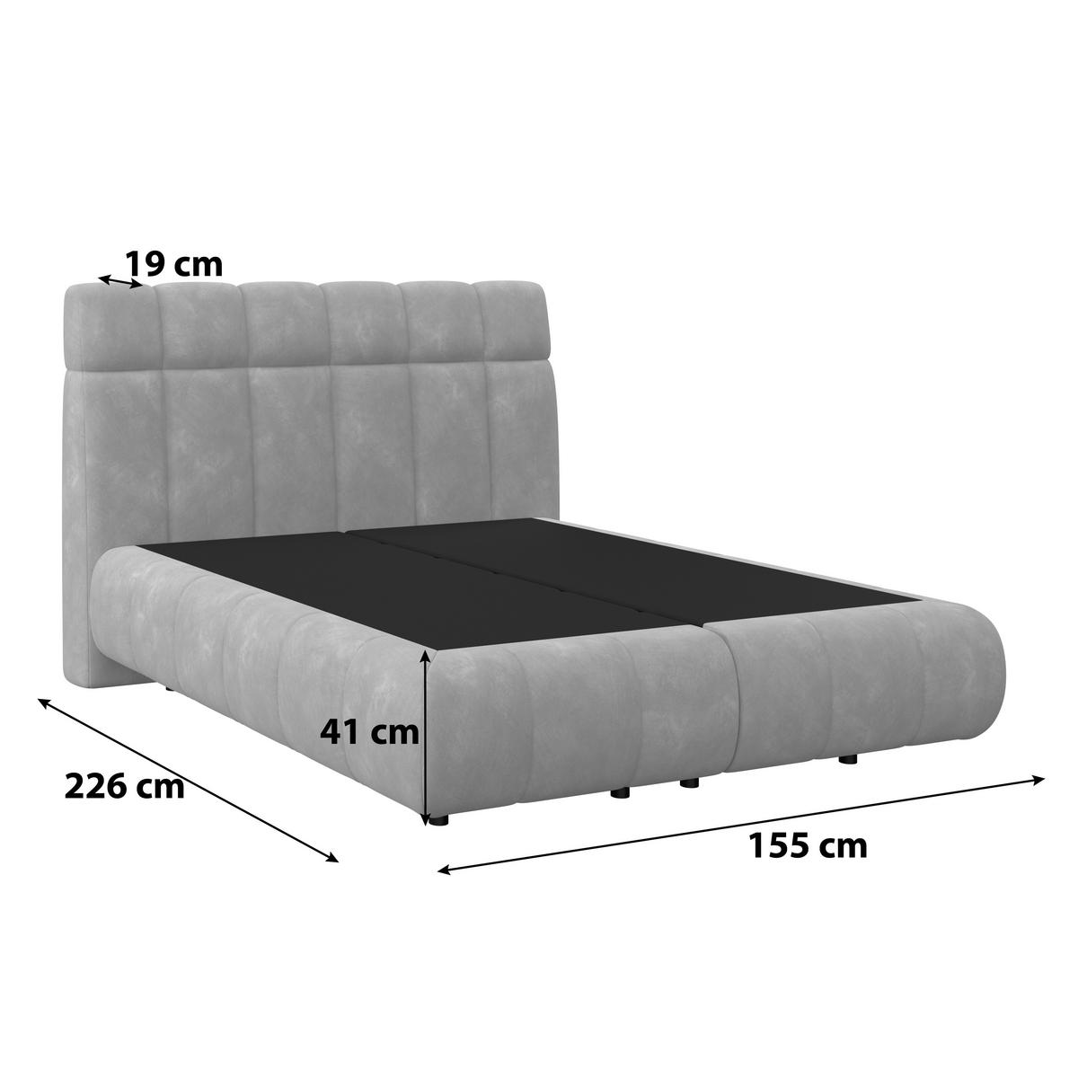 Boxspringbett Nobu o. Matratze Taupe, LF: 140x200 cm - Taupe/Schwarz, Trend, Holz/Textil (140/200cm)