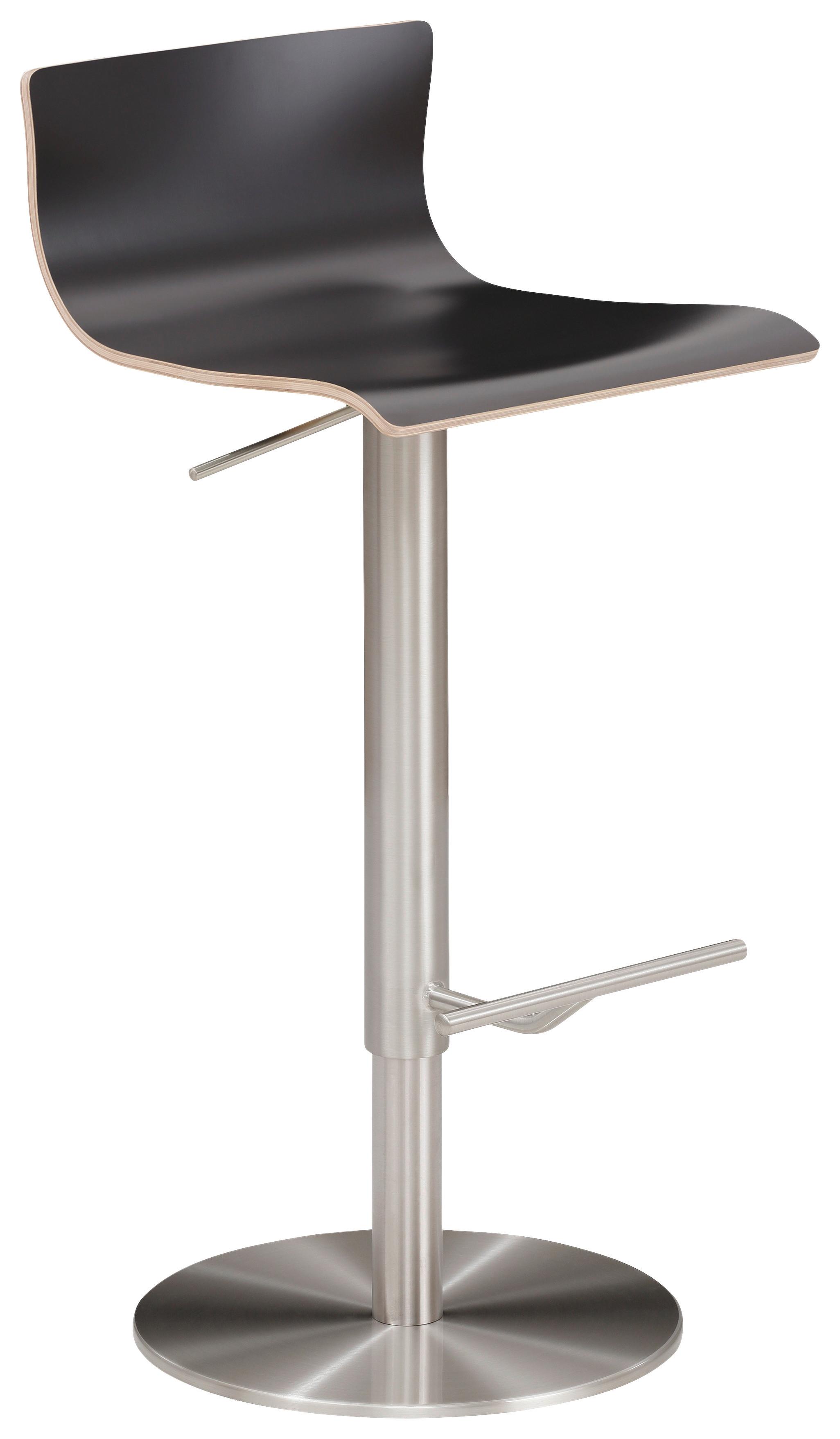 Barhocker My Henri - Chromfarben/Anthrazit, MODERN, Holz/Metall (39,5/72-98,5/43cm) - MID.YOU