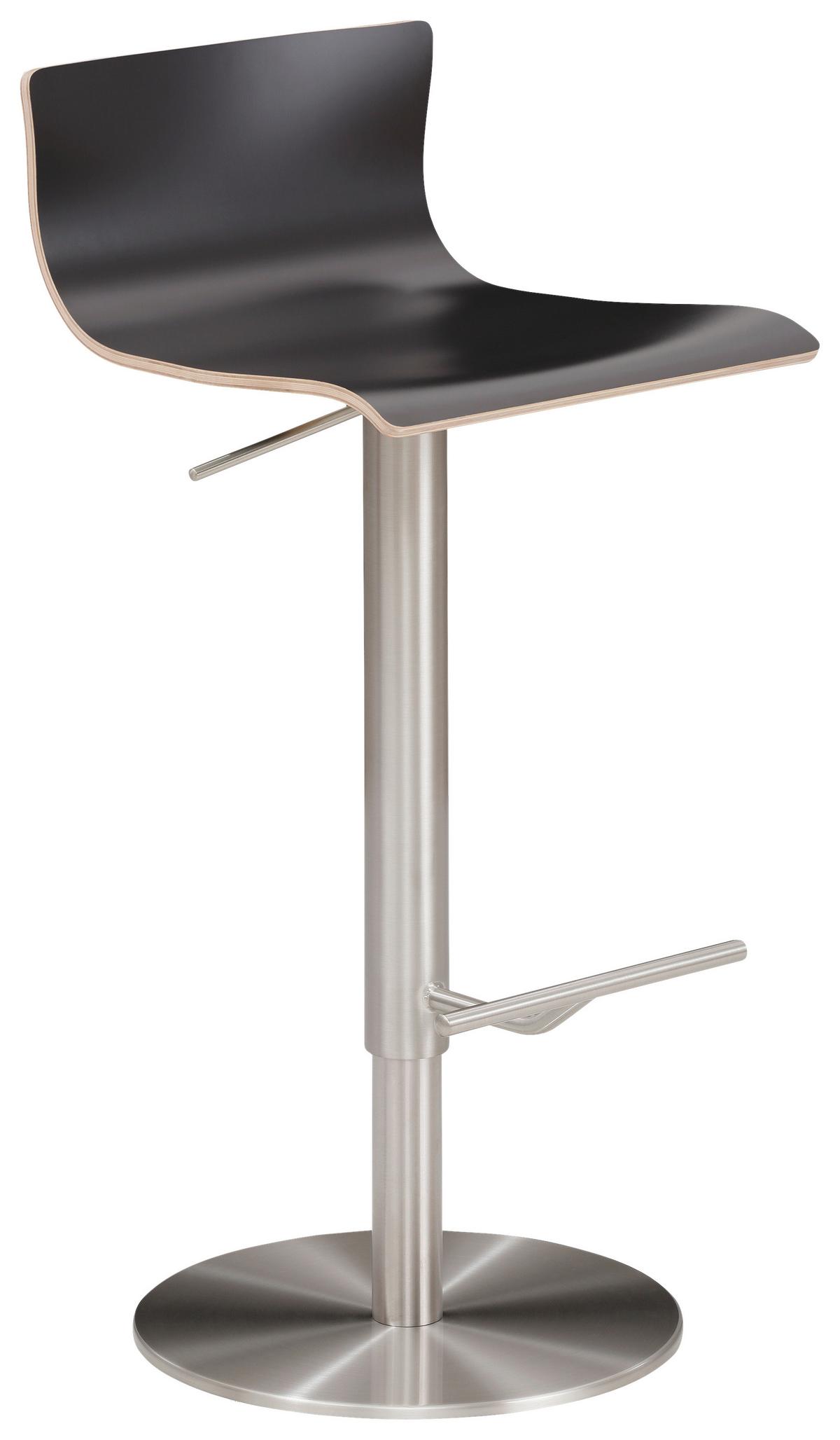 Barhocker My Henri - Chromfarben/Anthrazit, MODERN, Holz/Metall (39,5/72-98,5/43cm) - MID.YOU