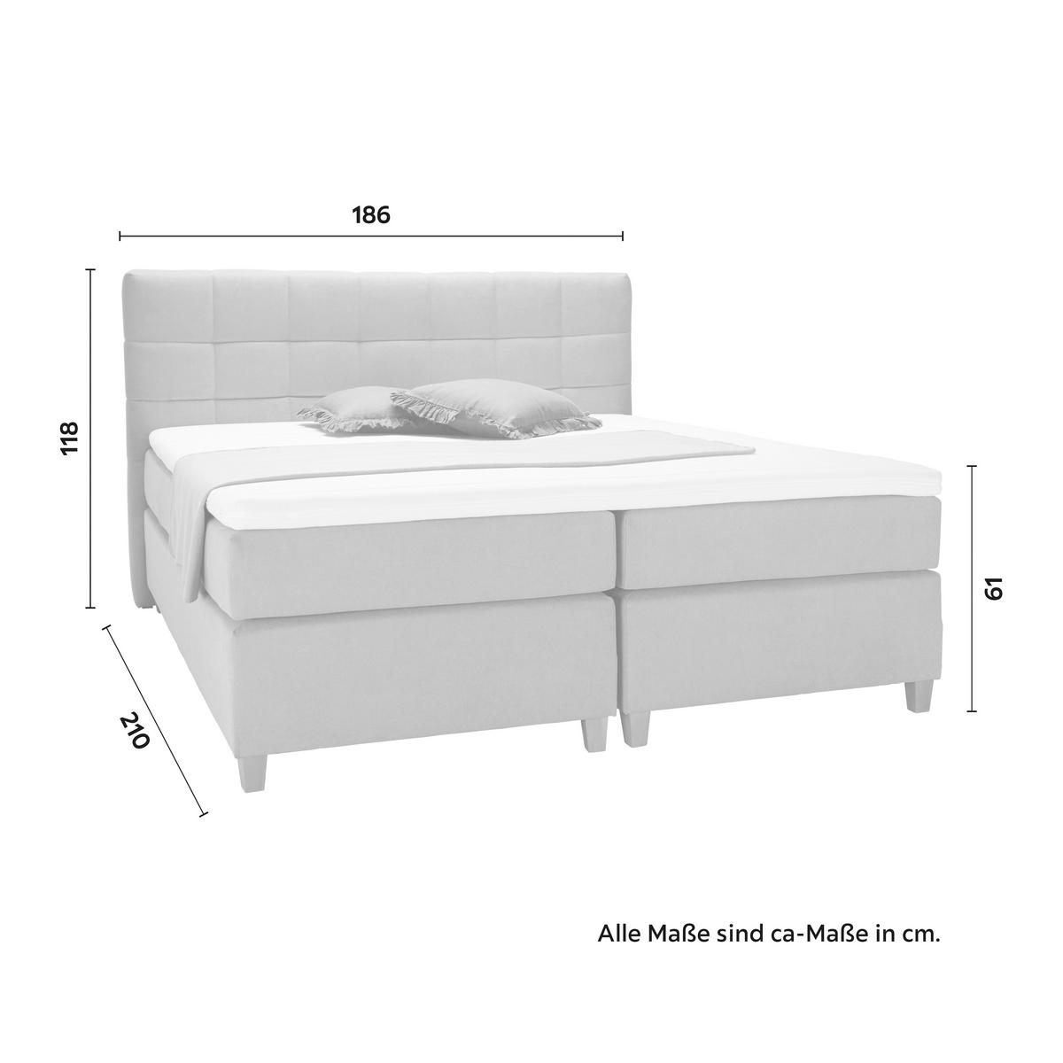 Postel Boxspring šedé barvy Jerry, 180x200 - šedá/barvy olše, Moderní, dřevo/kompozitní dřevo (180/200cm) - Modern Living