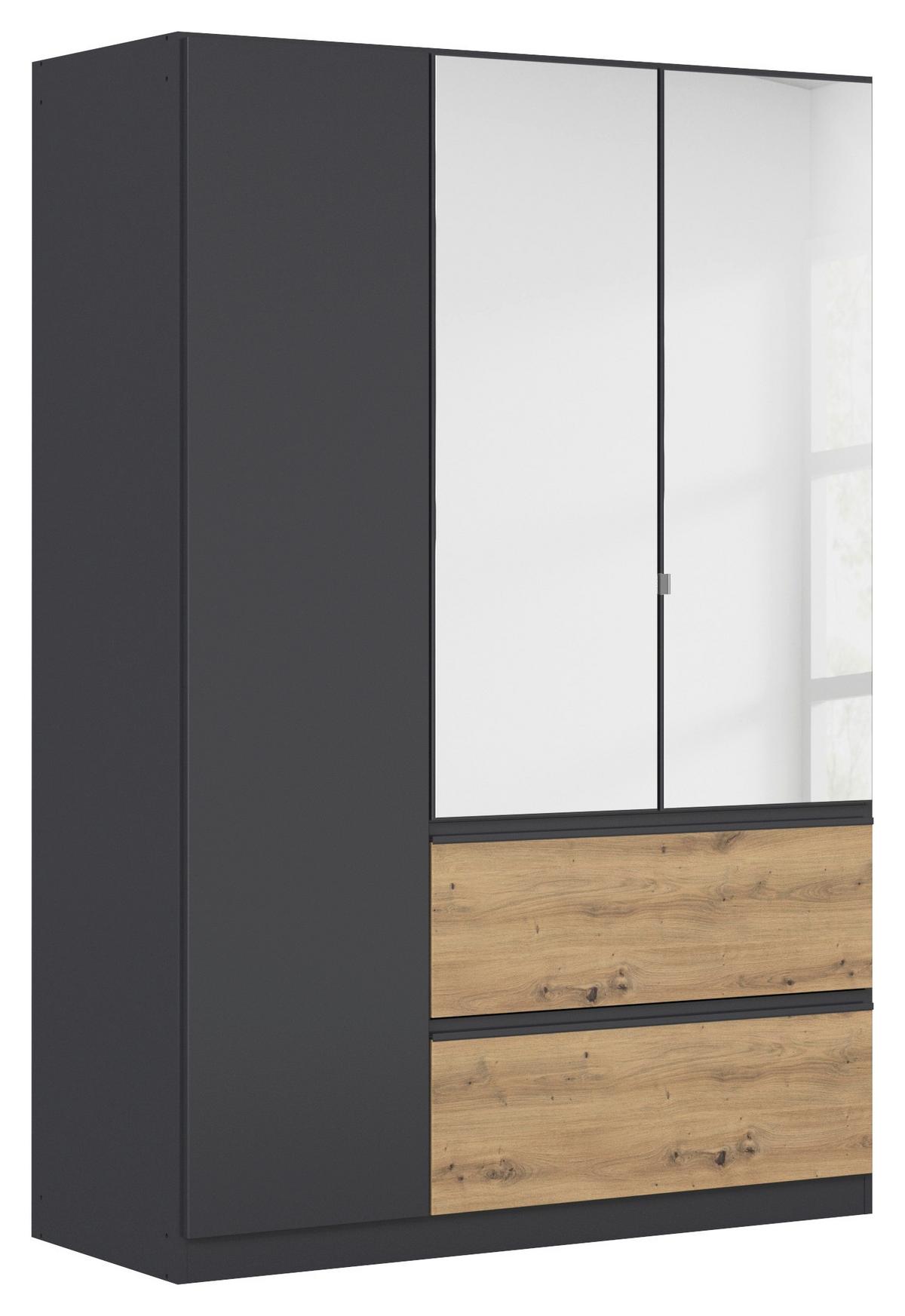 Drehtürenschrank Costa Grau Eiche Artisan Dekor - Eiche Artisan/Grau, MODERN, Holzwerkstoff (136/197/54cm) - Rauch Möbel