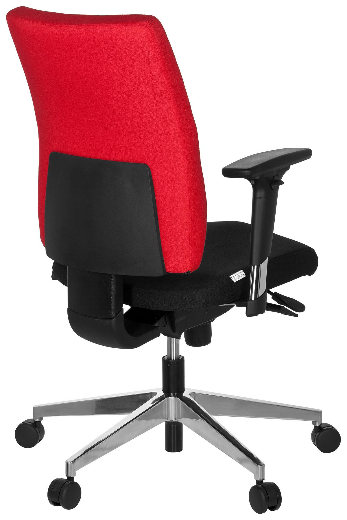 Drehstuhl Pro-Tec 350 Rot/Schwarz - Chromfarben/Rot, MODERN, Kunststoff/Textil (57/123/45cm) - MID.YOU