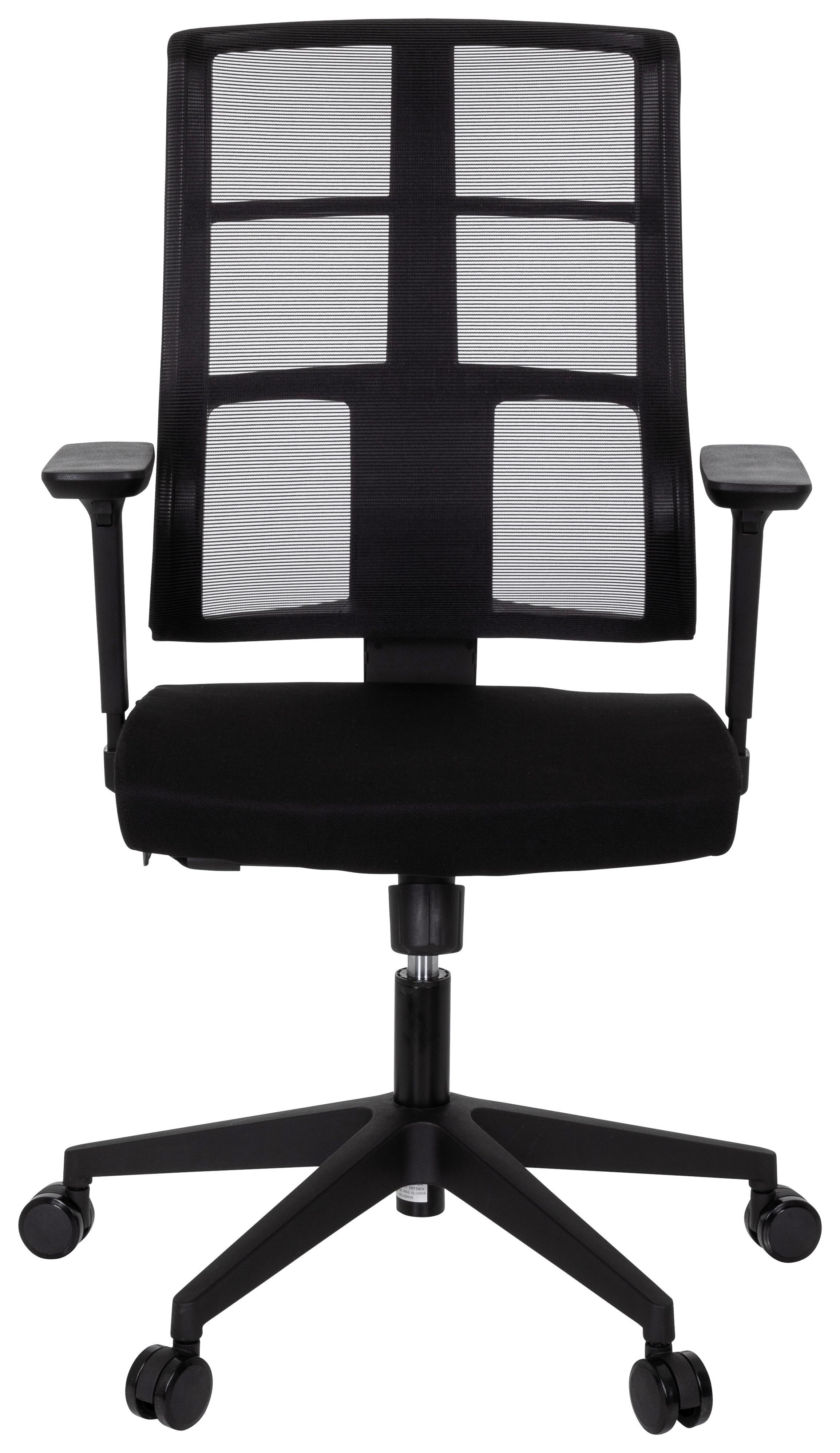 Drehstuhl Spinio Schwarz - Schwarz, MODERN, Kunststoff/Textil (65/124/60cm) - MID.YOU