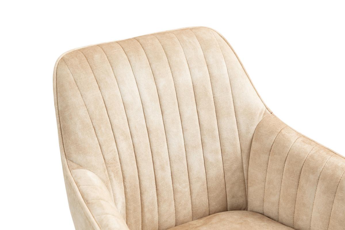 Armlehnstuhl Hanna Beige, Sitzfl. 180° Drehb. - Beige/Buchefarben, KONVENTIONELL, Holz/Textil (63/83/63cm) - MID.YOU