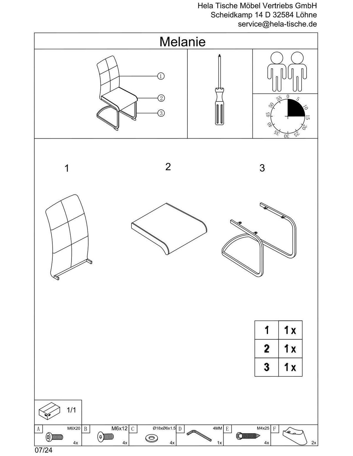 Schwingstuhl-set Melanie S 4er-Set - Anthrazit/Schwarz, MODERN, Textil/Metall (42/98/60cm) - MID.YOU