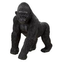 Skulptur Black Gorilla Schwarz, B: 35 cm - Schwarz, Basics, Kunststoff (35/37,5/21,5cm)