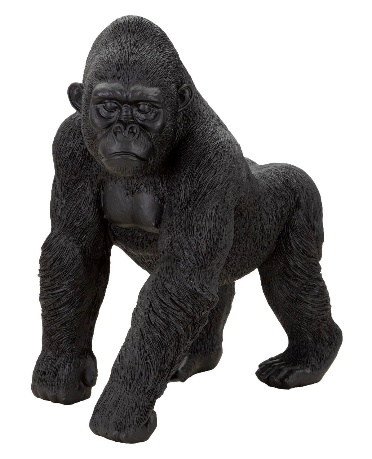 Skulptur Black Gorilla Schwarz, B: 35 cm - Schwarz, Basics, Kunststoff (35/37,5/21,5cm)