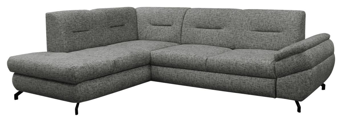 Ecksofa Imo Grau 201x274 cm - Schwarz/Grau, Design, Textil (201/274cm) - MID.YOU