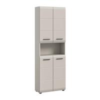 HOCHSCHRANK Ice Kaschmir B: 60cm - Kaschmir/Schwarz, Trend, Holzwerkstoff (60/185/30cm) - MID.YOU