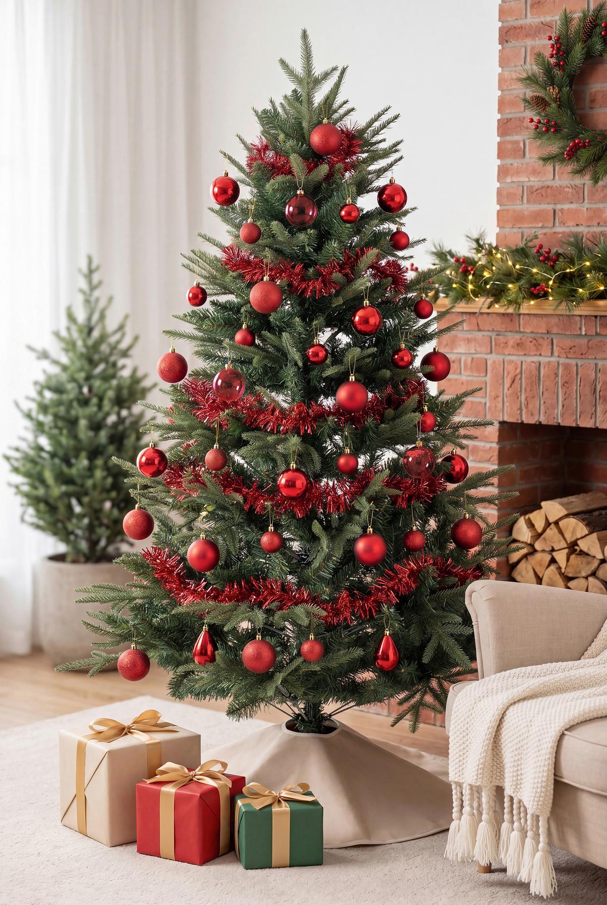 CHRISTBAUMKUGEL-SET Dirk, Rot, 90-teilig - Rot, KONVENTIONELL, Kunststoff - Luca Bessoni