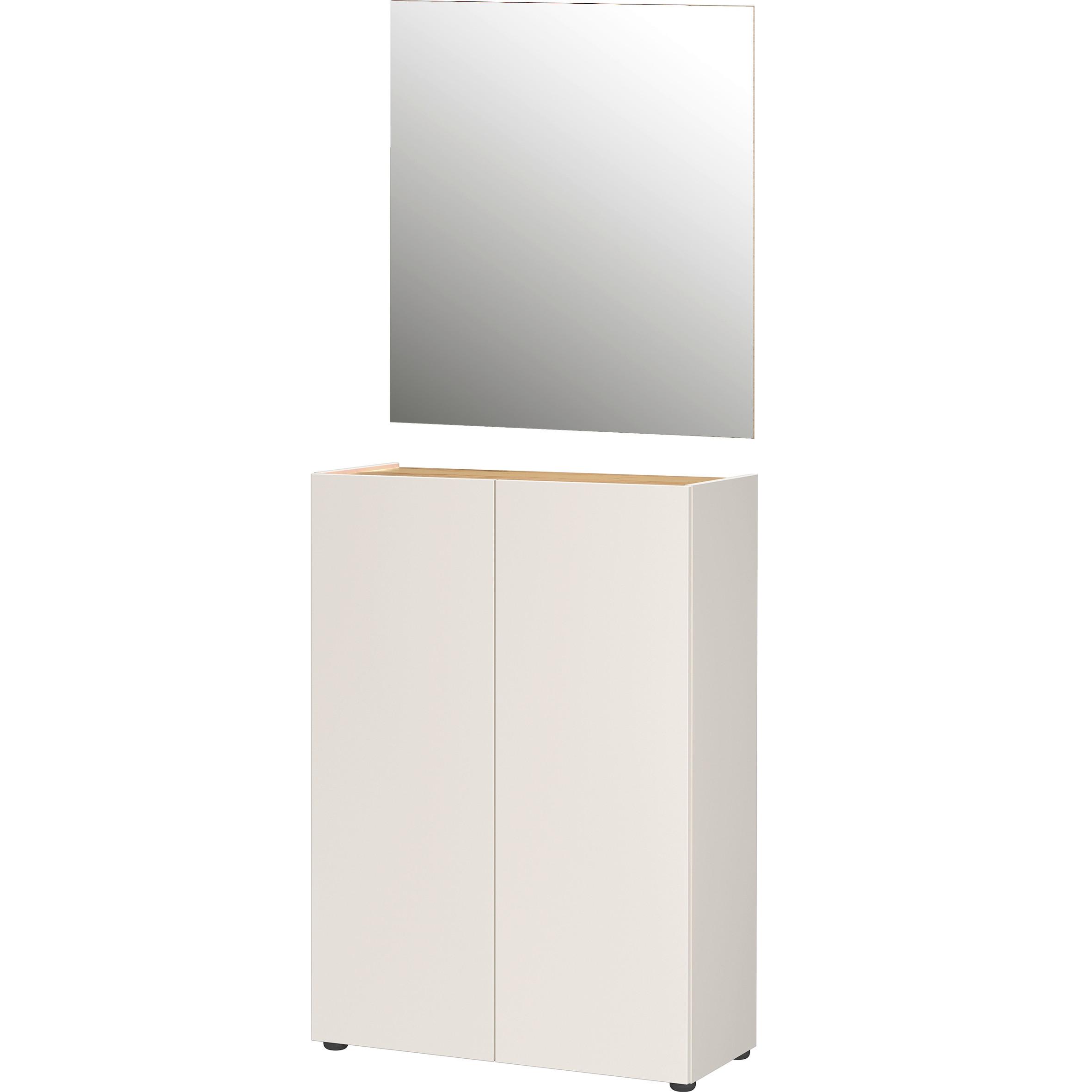 Garderobe Alviano Kaschmir/Eiche Dekor 2-teilig - Kaschmir/Eichefarben, Design, Glas/Holzwerkstoff (74/200/33cm) - Germania