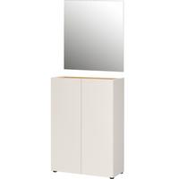 Garderobe Alviano Kaschmir/Eiche Dekor 2-teilig - Kaschmir/Eichefarben, Design, Glas/Holzwerkstoff (74/200/33cm) - Germania