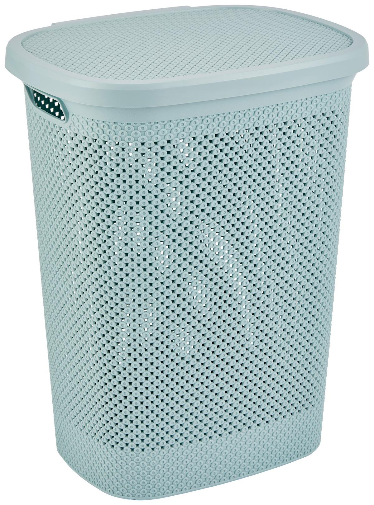 Wäschetonne mit Deckel Diamond Mintgrün, 45,9x59x37,2 cm - Grün, Basics, Kunststoff (45,9/59/37,2cm) - Luca Bessoni