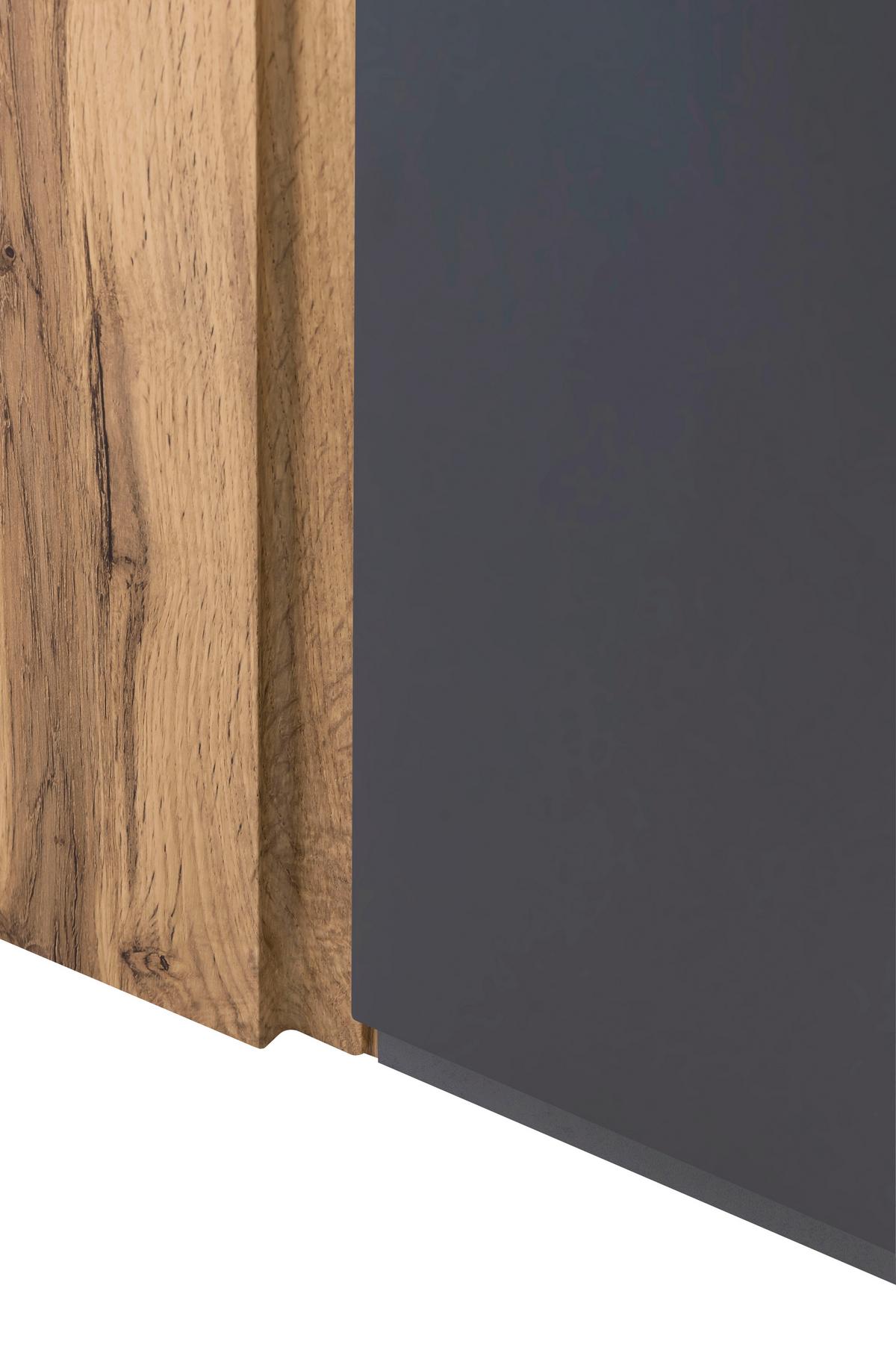 Hängeschrank Verese B: 65 Cm Eiche Wotan/grau - Eiche Wotan/Grau, MODERN, Holzwerkstoff (65/64/20cm) - Held