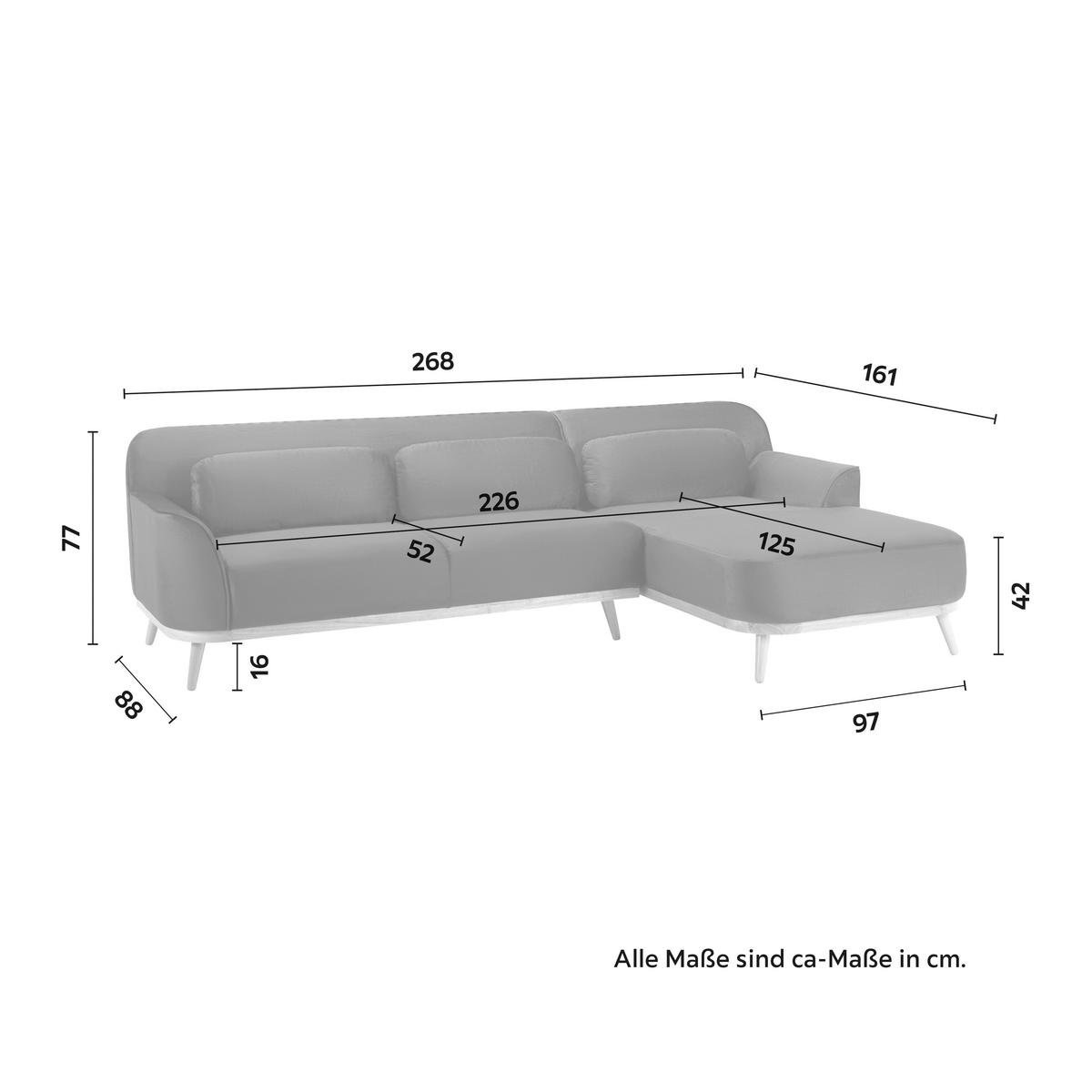 SEdací souprava ADRIANA zelená - zelená/přírodní barvy, Moderní, dřevo/textil (268/77/161cm) - Bessagi Home