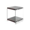 Beistelltisch mit Ablage Elementary Dunkelbraun - Klar/Dunkelbraun, Basics, Glas/Holzwerkstoff (35/35/45cm) - Kayoom