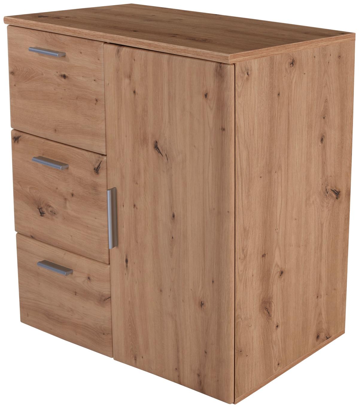 Komód Lissi New 100/90 Cm - tölgyfa, Modern, faalapú anyag (100/90/42cm)