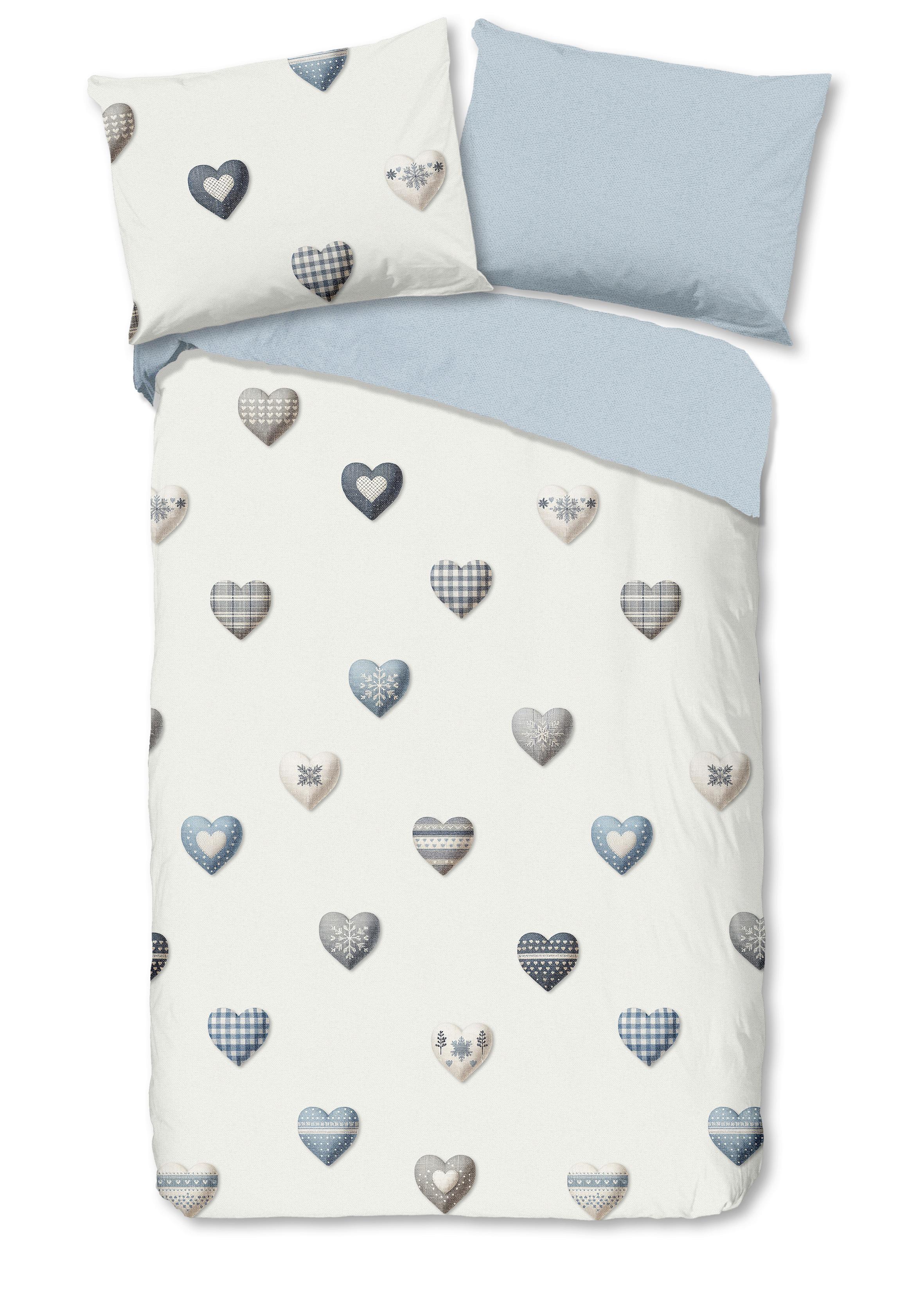 WENDEBETTWÄSCHE JUHVO - Blau/Perlmutt, Basics, Textil (140/200cm)