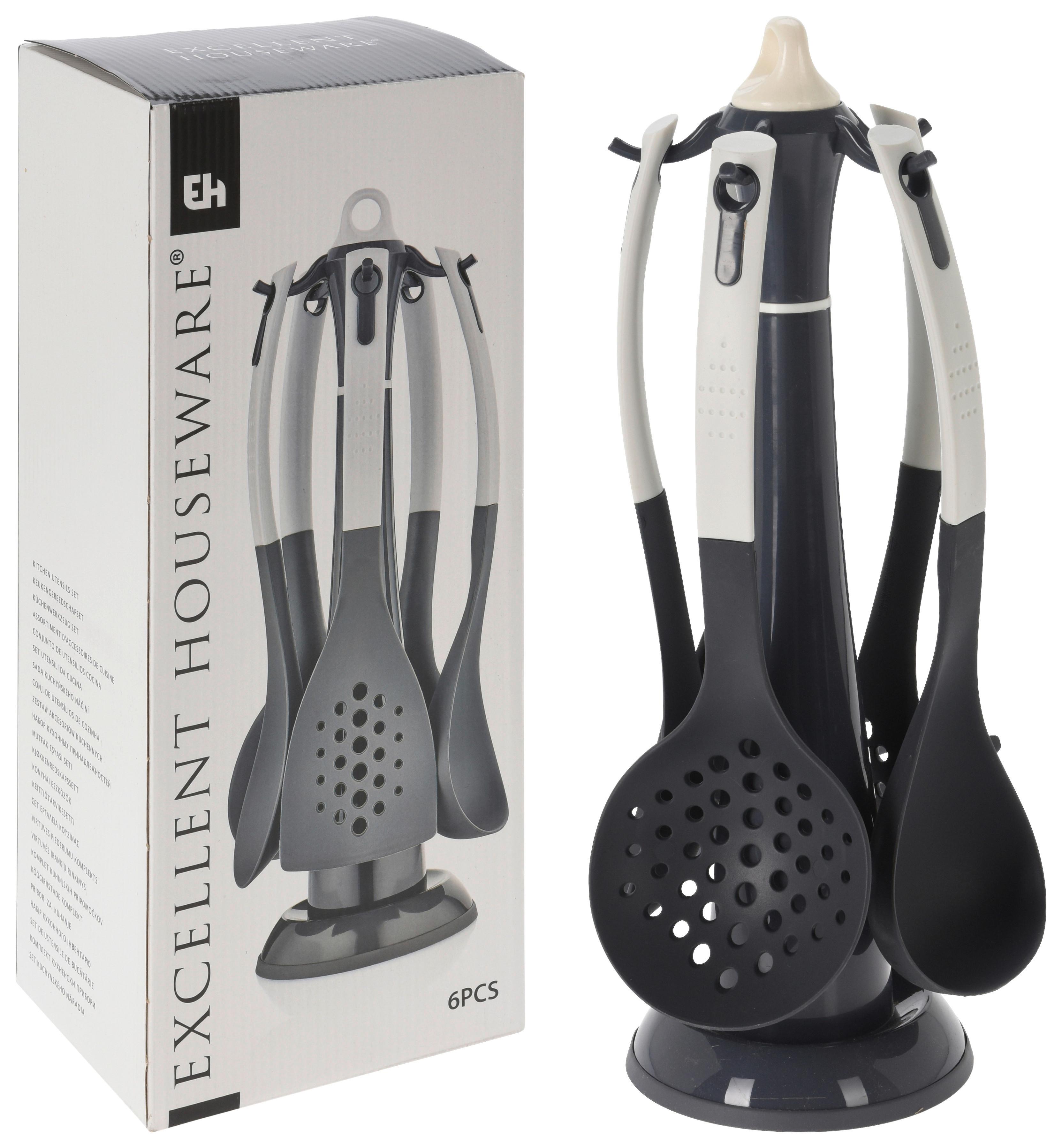 Küchenhelfer Set Kunststoff 5-teilig - Grau, Basics, Kunststoff (13/13/40cm)