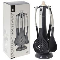 Küchenhelfer Set Kunststoff 5-Teilig - Grau, Basics, Kunststoff (13/13/40cm)