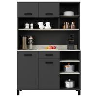 Buffet Linda Anthrazit, Hellgrau B: 119,1cm - Anthrazit/Hellgrau, KONVENTIONELL, Holzwerkstoff (119,1/177/40cm) - P & B