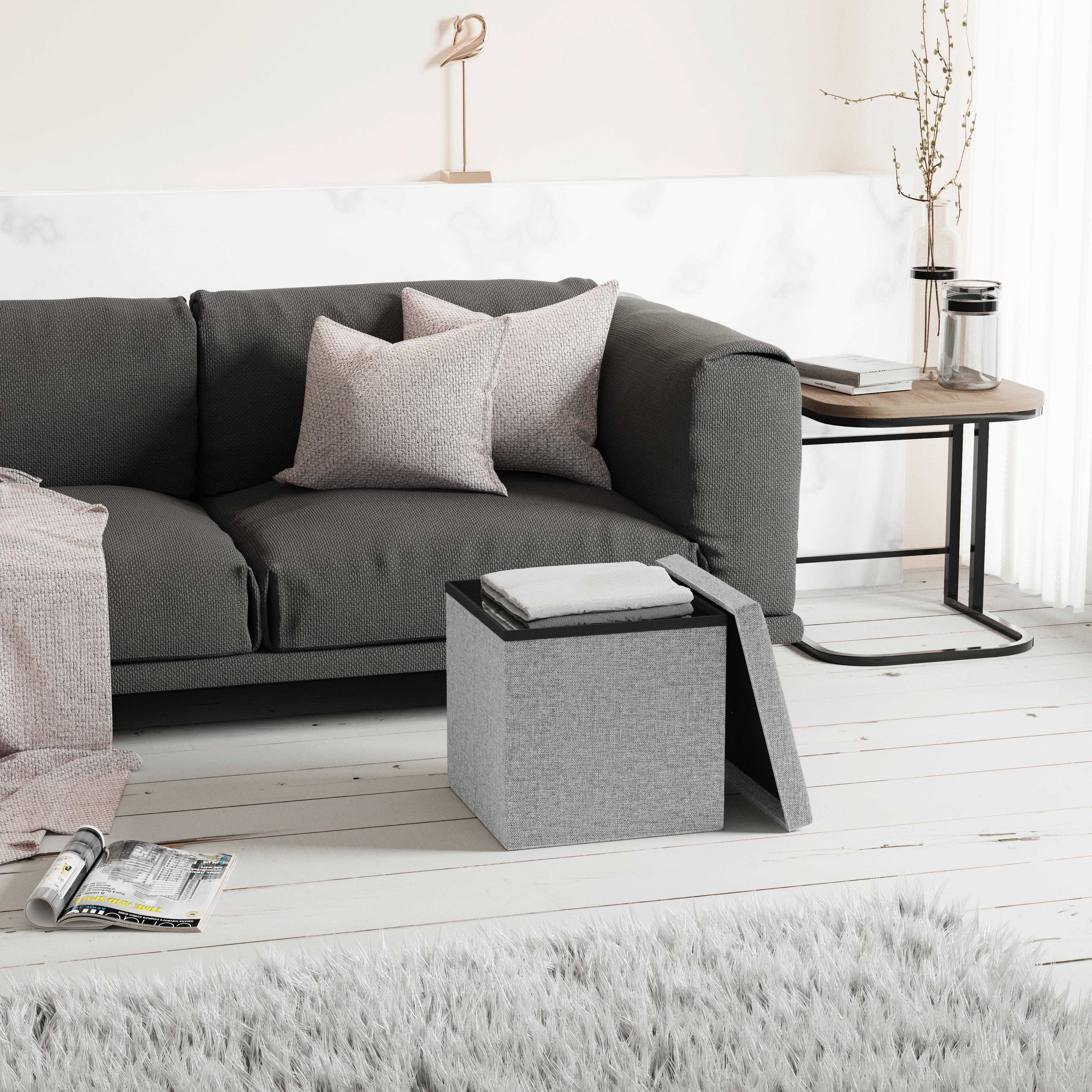 Sitzbox Boxas Hellgrau B: 38 cm - Hellgrau, Basics, Holzwerkstoff/Kunststoff (38/38/38cm) - MID.YOU