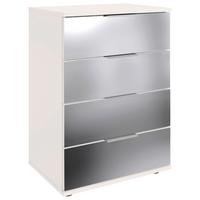 Éjjeliszekrény Saigon 52/74 Cm - alumíniumszínű/fehér, Modern, faalapú anyag/Üveg (52/74/38cm) - MID.YOU