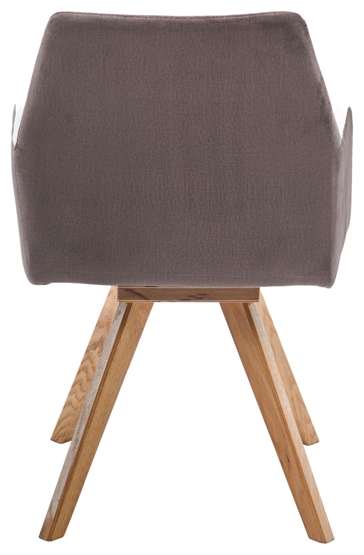 Armlehnstuhl Elke Beige Eiche Massiv, Drehbar, B: 61cm - Creme/Naturfarben, KONVENTIONELL, Holz/Textil (61/88/66,5cm)