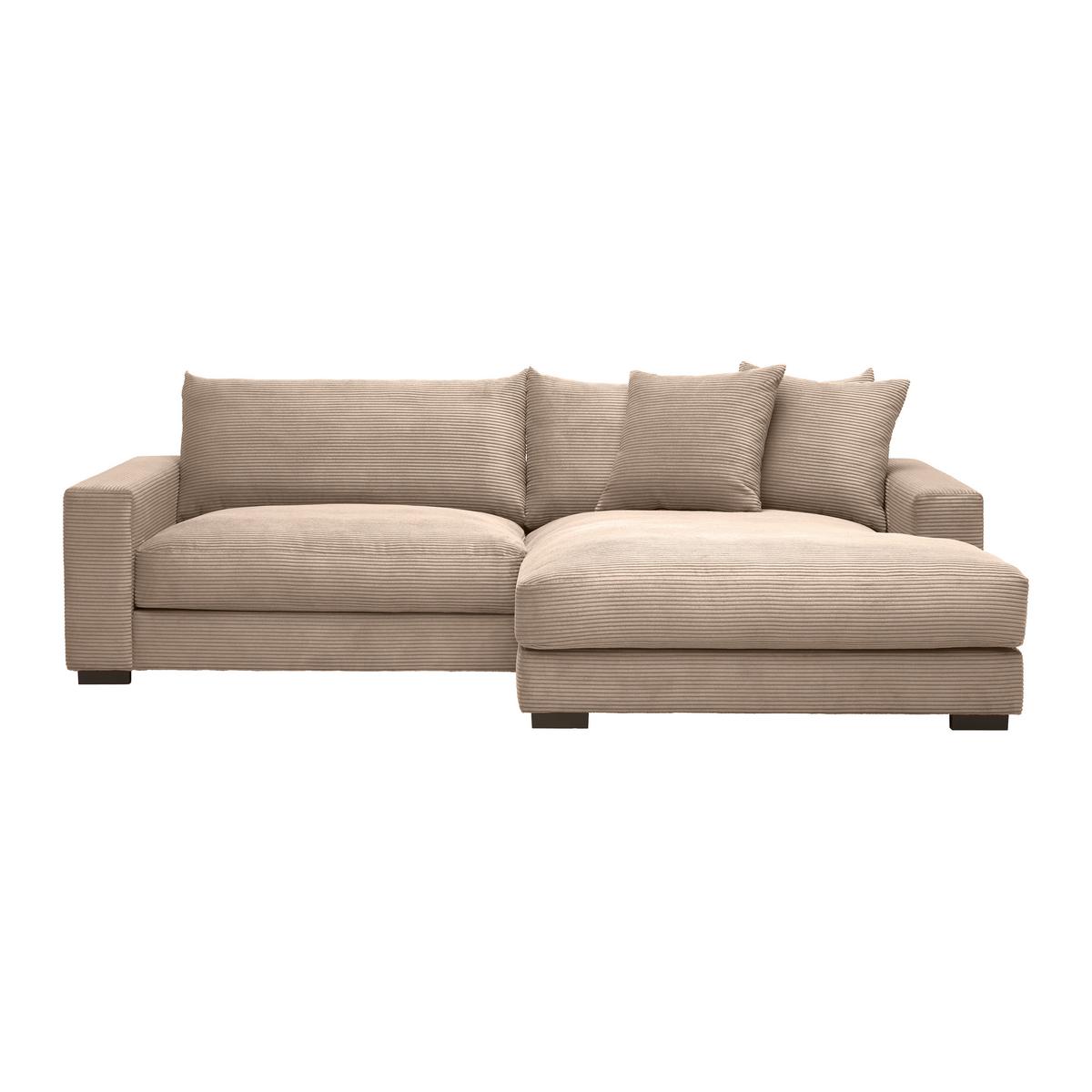 Rohová sedačka PEDRO, pravá, karamelový menčester - karamelová, Modern, textil (265/180cm) - Mömax