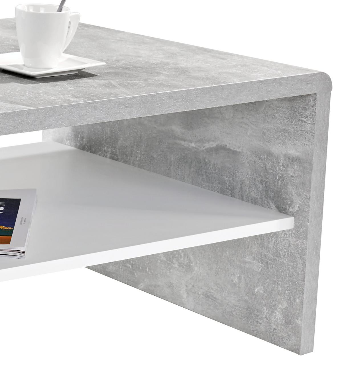 Dohányzóasztal Cala Luna - fehér/szürke, Modern, faalapú anyag (100/40/59cm)