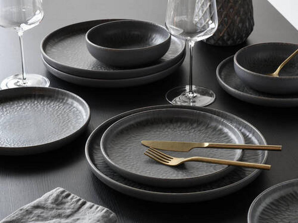 Tafelservice 21621 Uno Volcano - Anthrazit, Trend, Keramik - Creatable