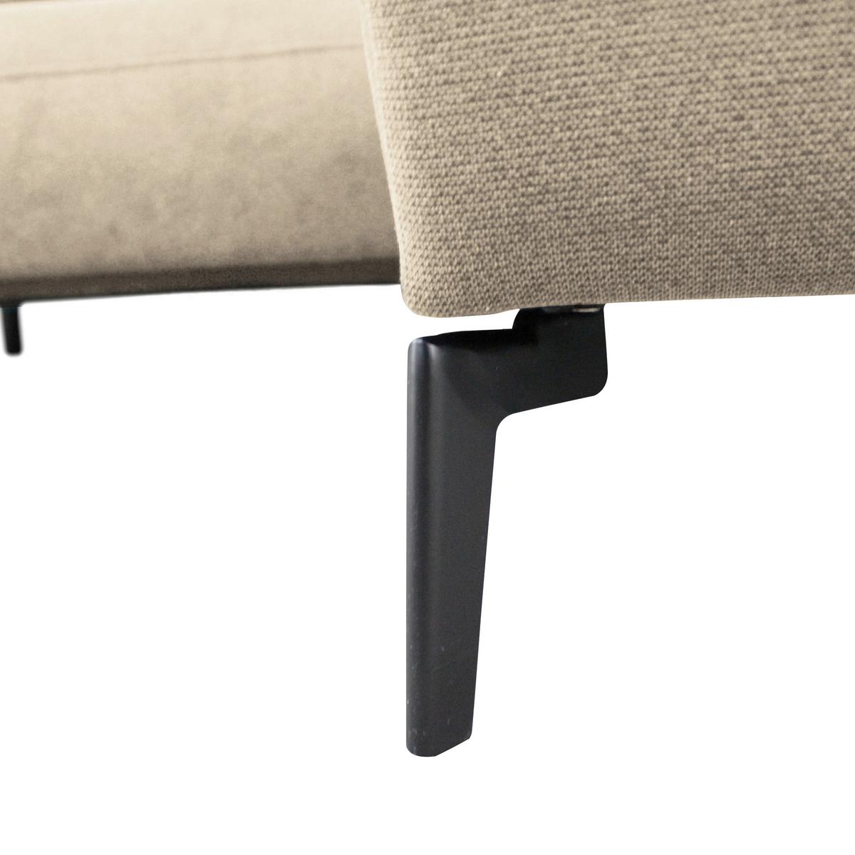 Ecksofa Prince Beige S: 240x163 cm - Beige/Schwarz, Design, Textil (240/163cm) - MID.YOU