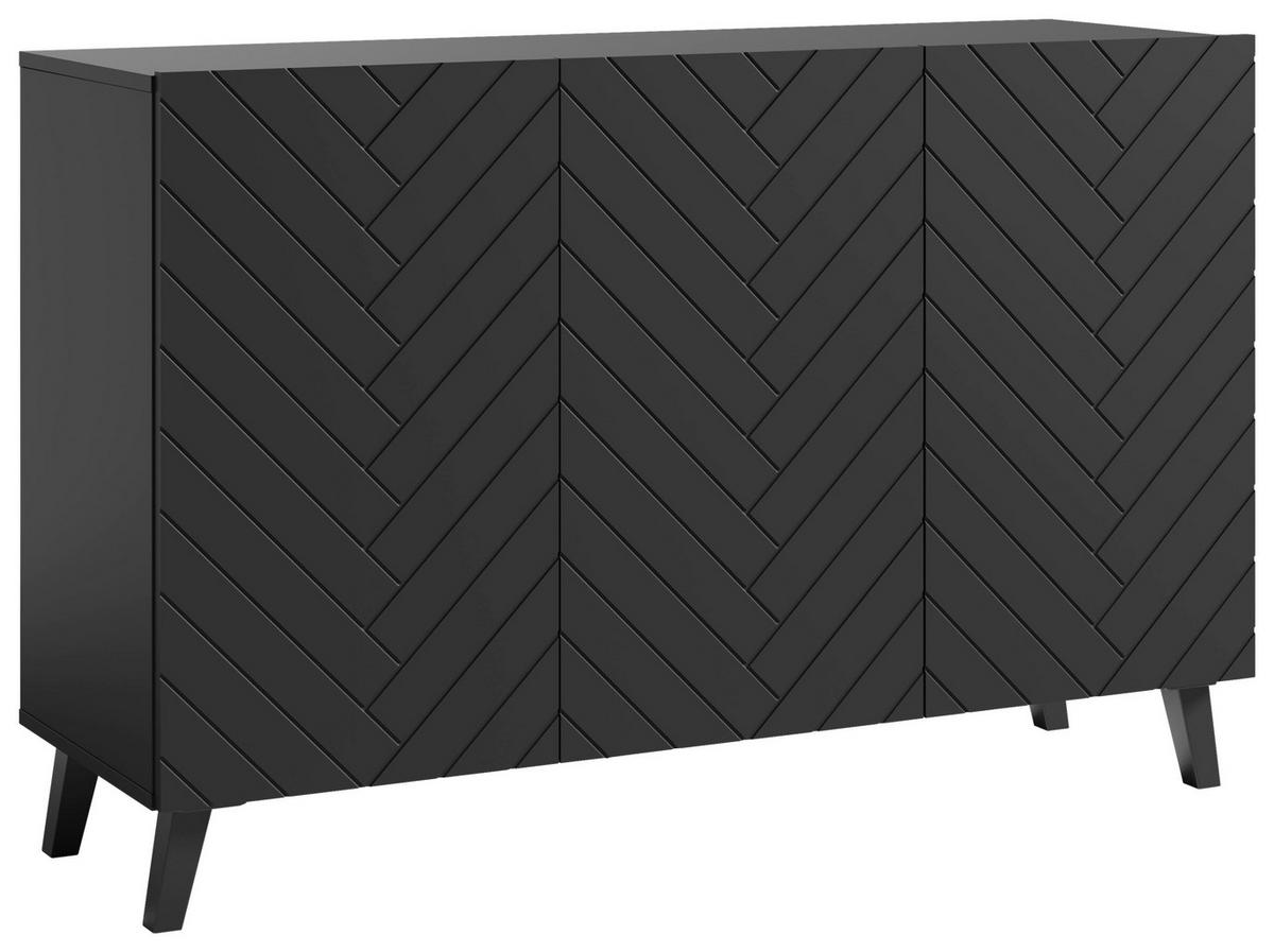 Široká komoda PHUKET š: 120 cm - čierna, Design, kompozitné drevo/plast (120/78/39,1cm) - Livetastic