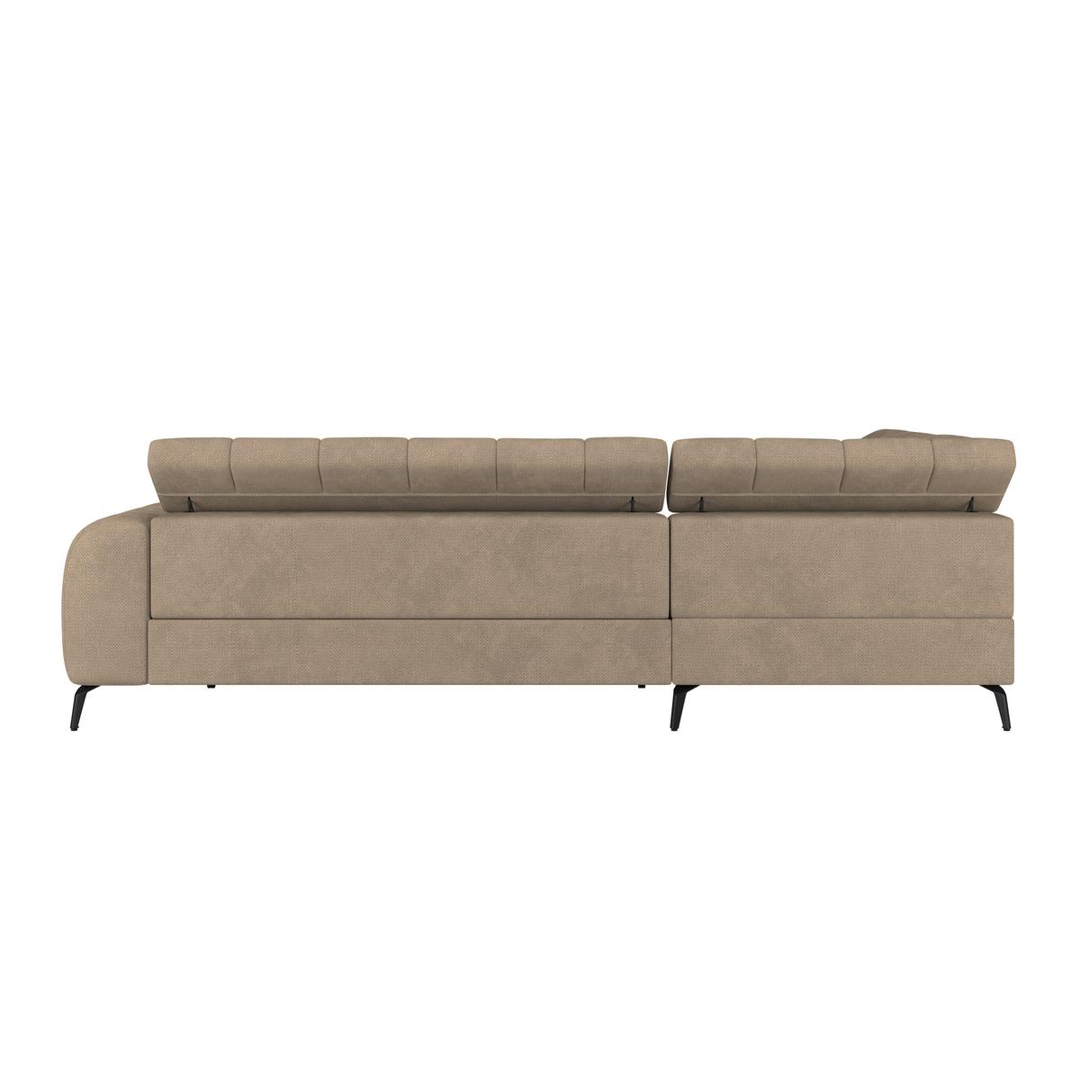 Ecksofa Volf Links New Beige, S: 203x261 cm - Beige/Schwarz, Trend, Kunststoff/Textil (203/261cm)