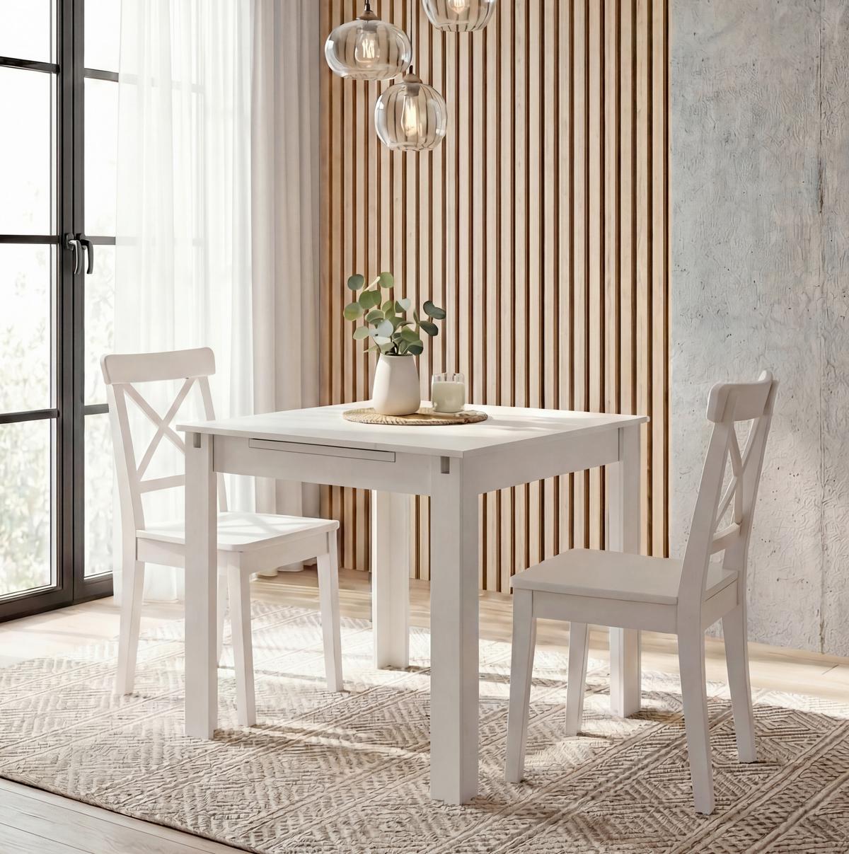 ESSTISCH Pesoli Weiß L: 80cm - Weiß, MODERN, Holzwerkstoff (80/75/80cm) - MID.YOU