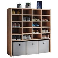Regál na boty Hinsol XL š: 92cm dub sonoma - barvy dubu, Konvenční, kompozitní dřevo (92/99/33cm) - MID.YOU