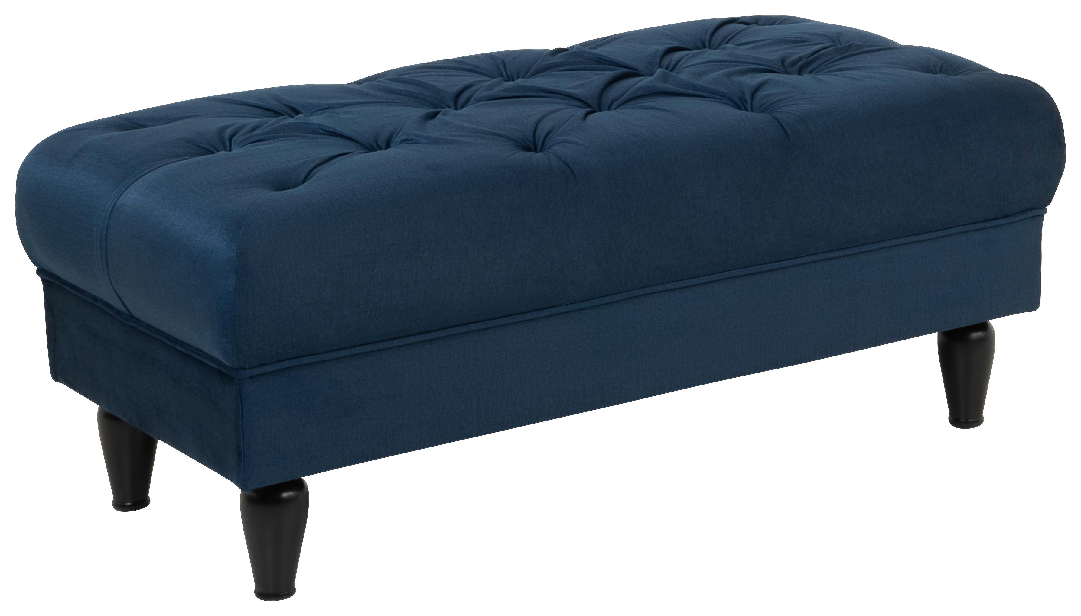 Hocker Cupido - Schwarz/Dunkelblau, Design, Textil (110/44/56cm) - MID.YOU
