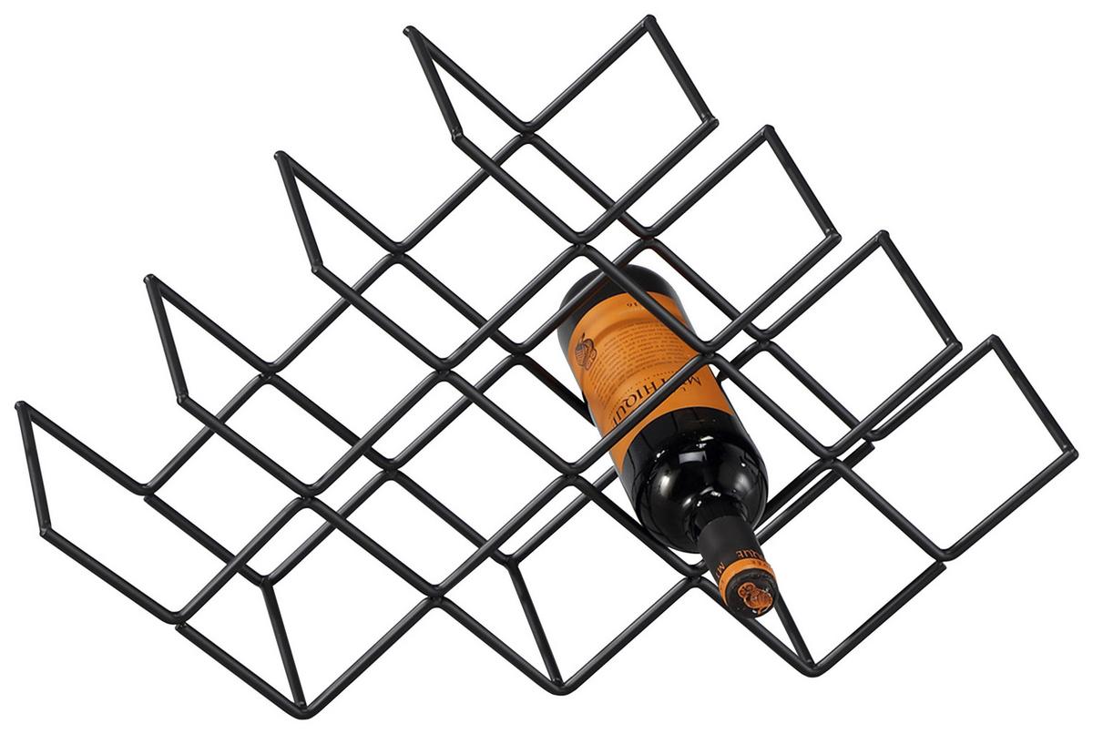 Weinregal Florenz - Schwarz, MODERN, Metall (57/36/14cm)