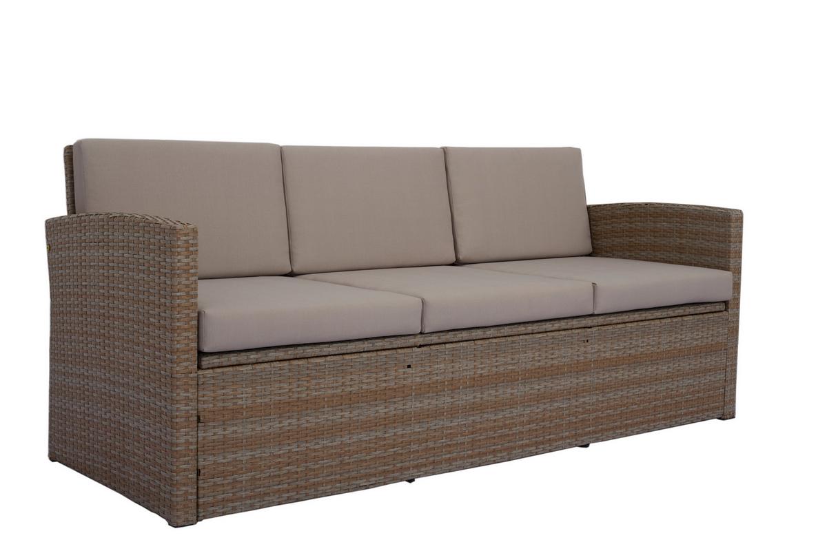 TERASOVÁ SEDACIA SÚPRAVA SELINE - hnedá/svetlohnedá, Natur, kov/textil (130/76,5/71,5cm) - Mömax