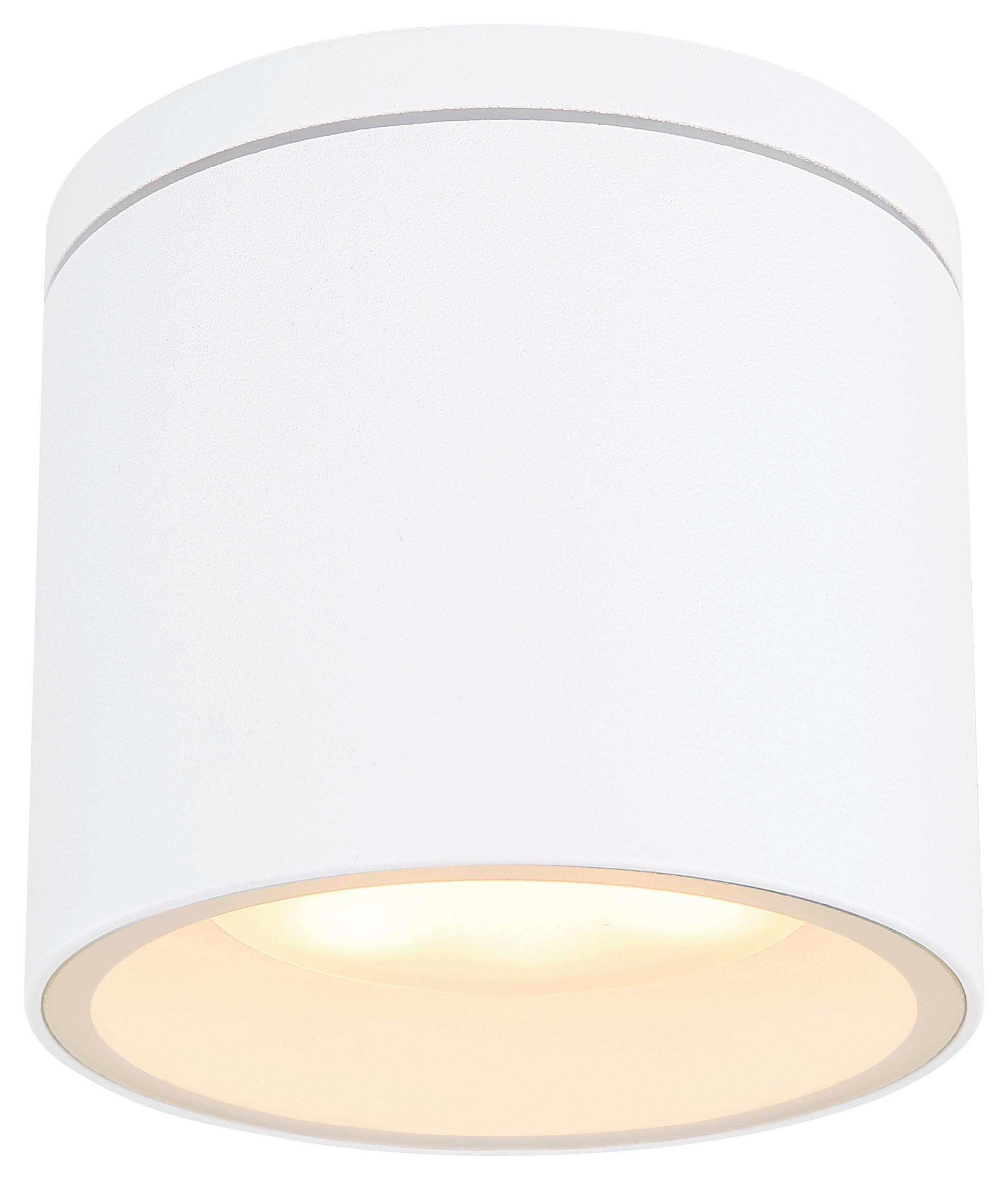 LED Außenleuchte Alcala 11 Watt Aluminium, Deckenmontage - Klar/Weiß, Basics, Glas/Metall (10,8/9,6cm) - Globo