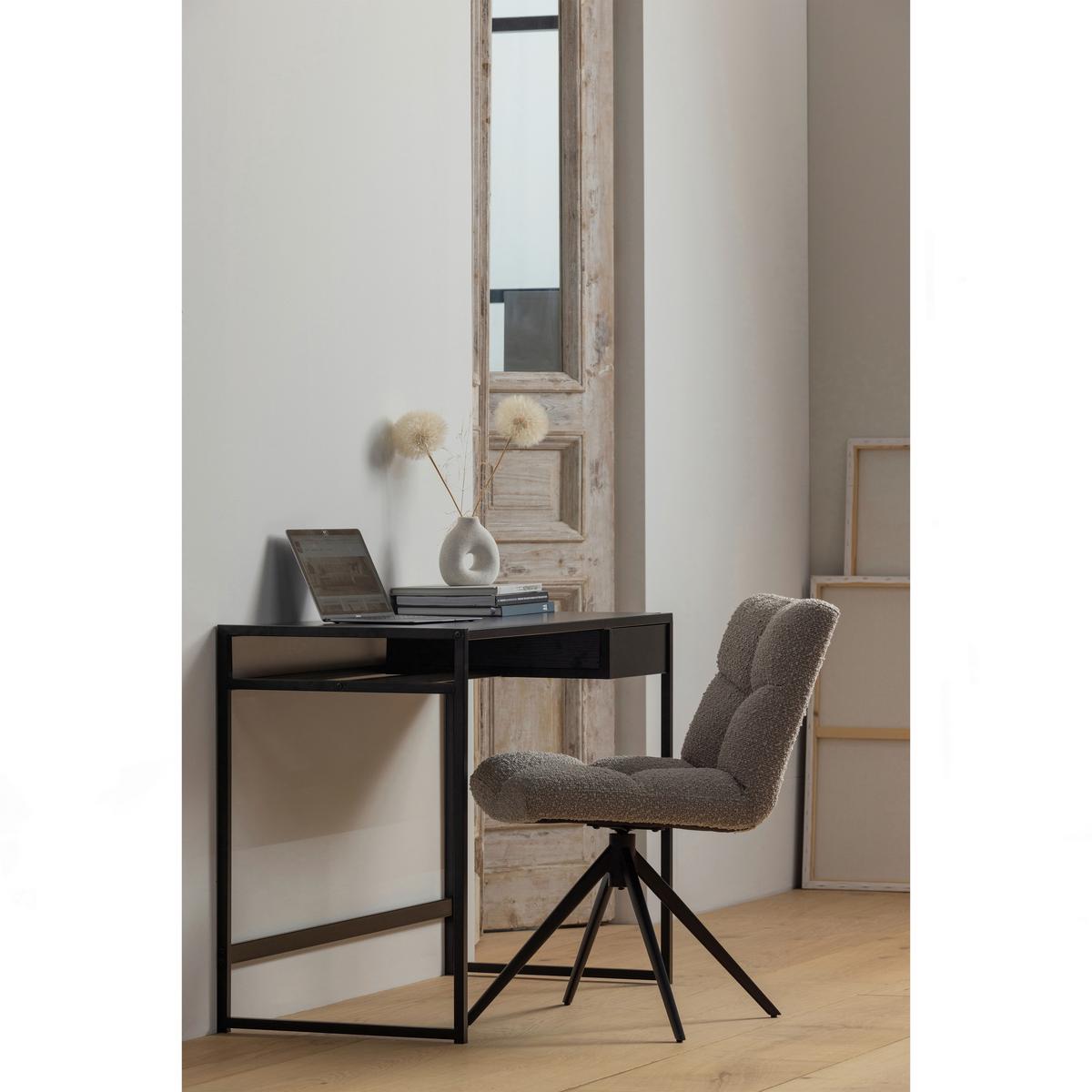 Stuhl Vinny Sandfarben B: 48 cm - Sandfarben/Schwarz, Design, Textil/Metall (48/80/45cm) - Livetastic