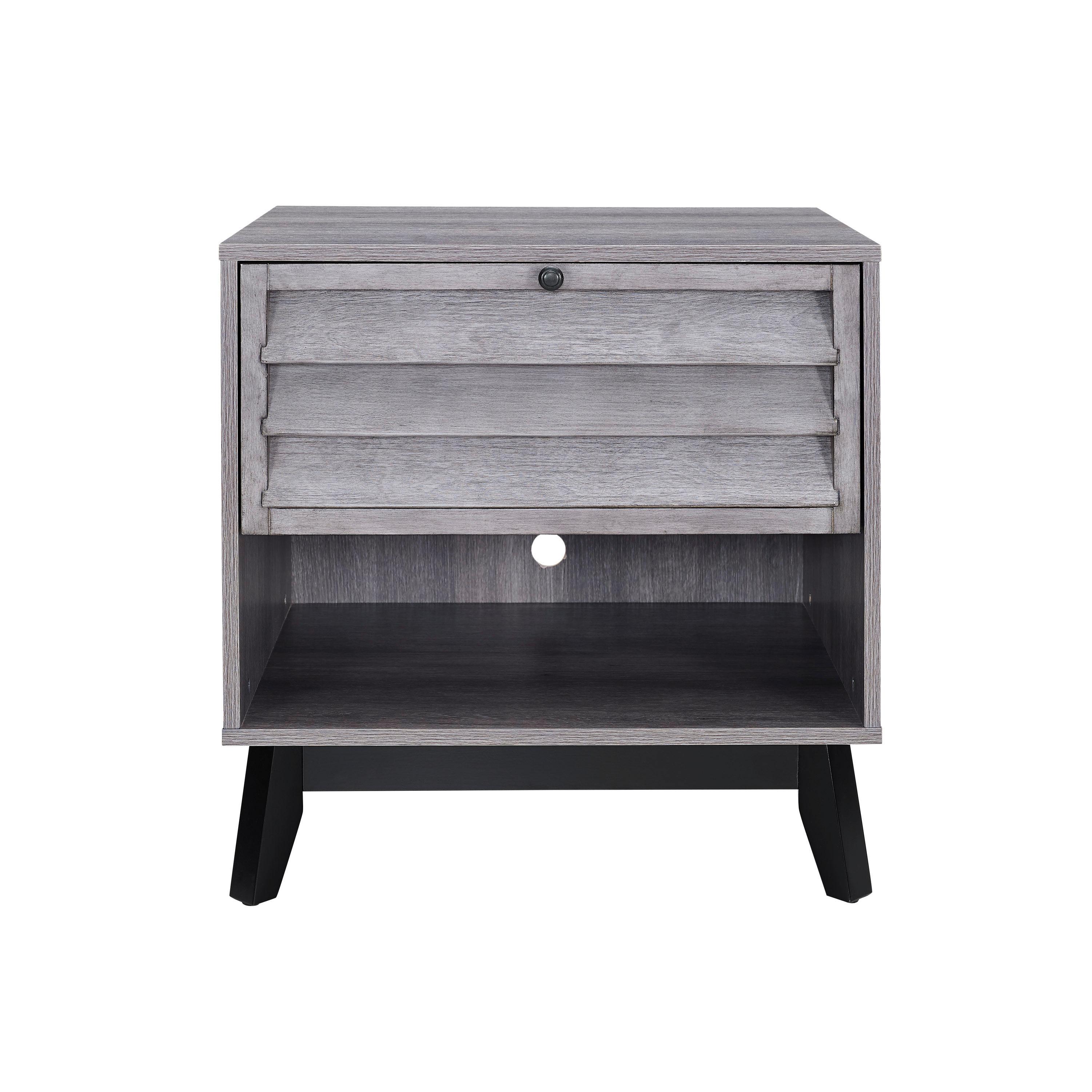 Beistelltisch Vaughn Eiche Grau Dekor B: 60 cm - Eiche grau/Schwarz, Design, Holz/Holzwerkstoff (60/50/61cm) - MID.YOU