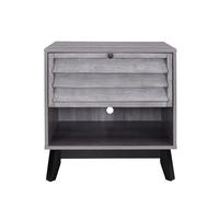Beistelltisch Vaughn Eiche Grau Dekor B: 60 cm - Eiche grau/Schwarz, Design, Holz/Holzwerkstoff (60/50/61cm) - MID.YOU