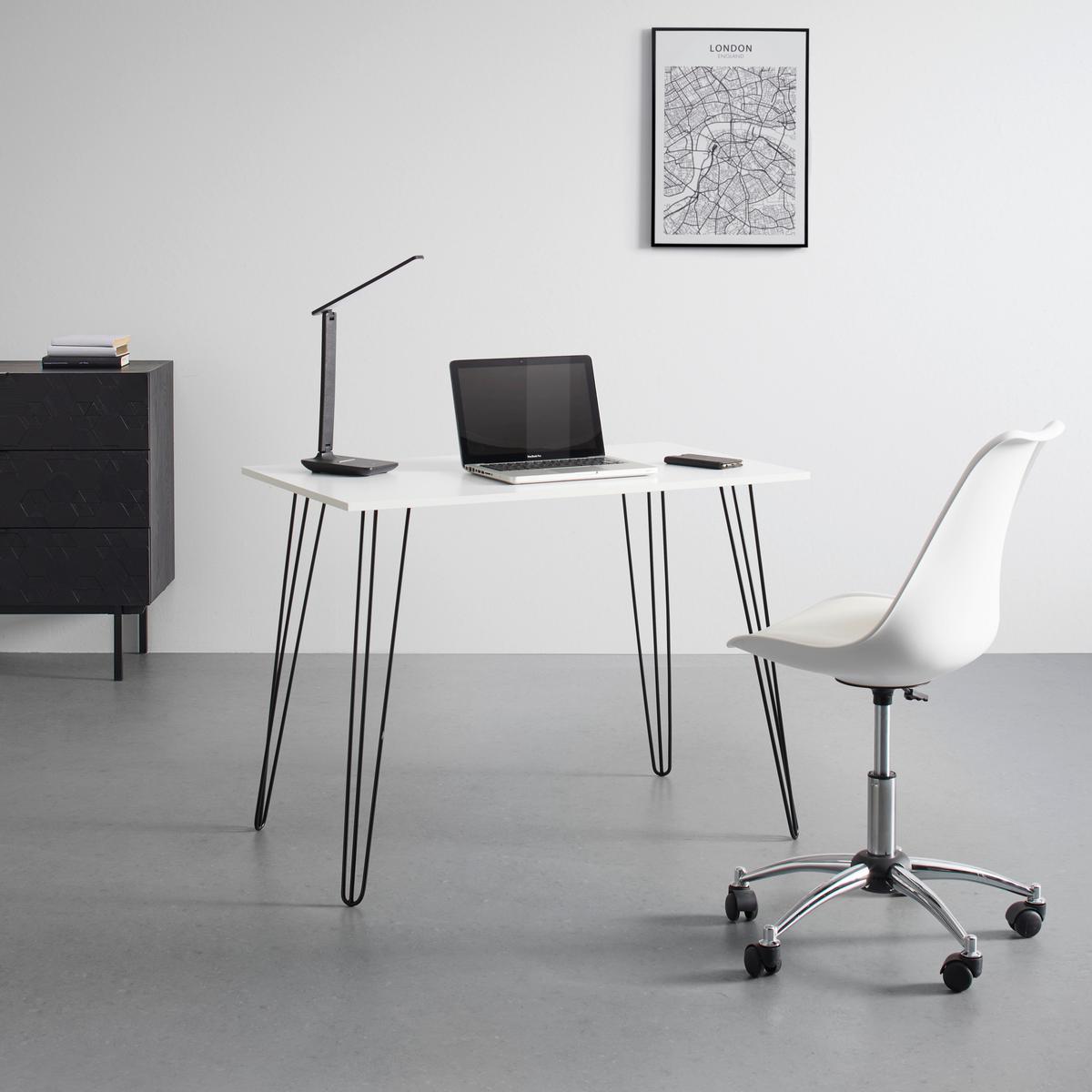 Písací stôl Marc - čierna/biela, Modern, kov/drevo (98/60/75cm) - Bessagi Home
