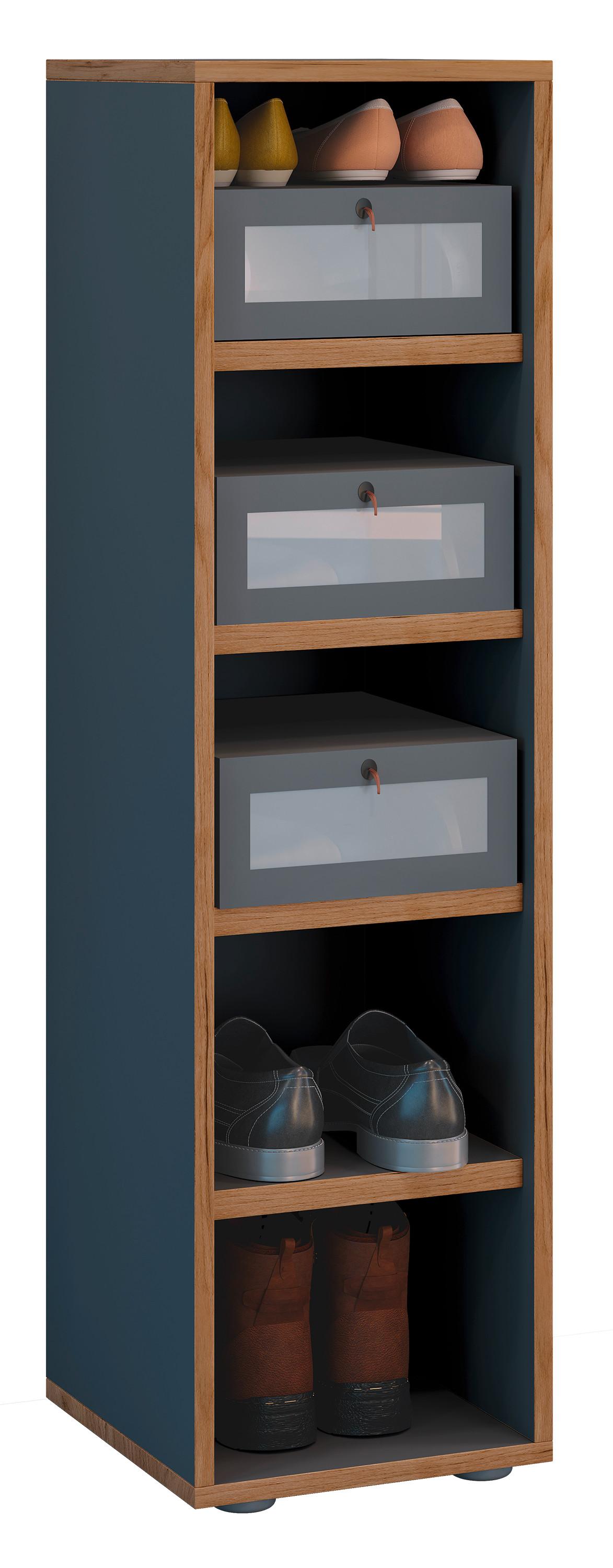 Schuhregal Salia Anthrazit/honigeiche B: 30 Cm - Honigeiche/Anthrazit, Design, Holzwerkstoff (30/110/33cm) - MID.YOU