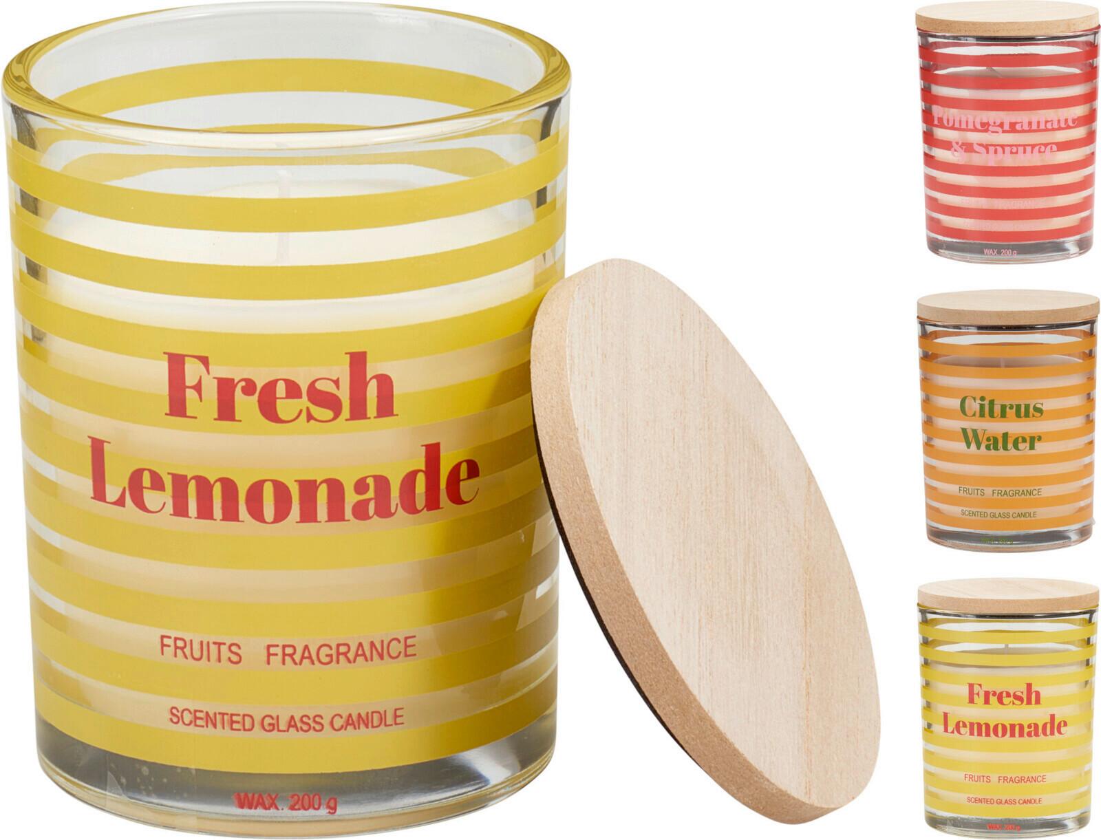 Duftkerze Leonie - Gelb/Rot, Basics, Glas (7/23/7cm)