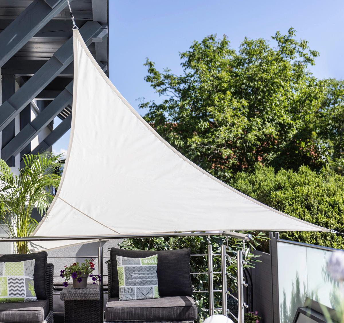 Sonnensegel Dreieck 5x5x5 m Cannes DR - Weiß, Basics, Kunststoff (500/500/500cm) - Windhager
